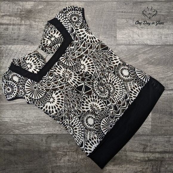 Cacama Open Back Square Neck Short Sleeve Top Size L - Picture 1 of 5